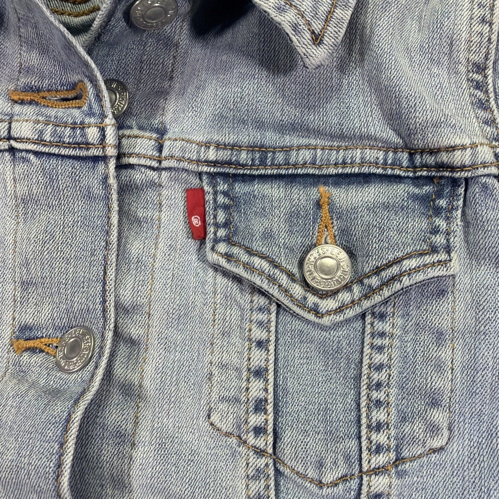 Women's Levi Trucker Jacket Size XS Mid Wash Classic Stretch - Picture 3 of 9